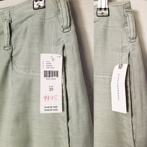 NEW Anthropologie Pilcro The Vintage Bow Barrel Full Length Pants 29 Grey $148 - Picture 10 of 16